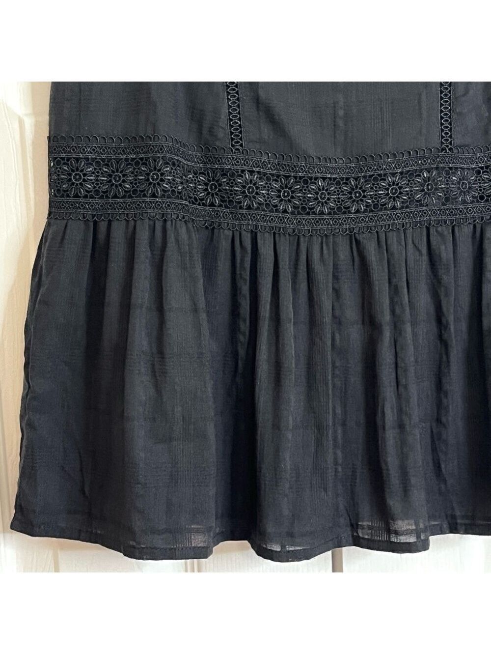 Free People Endless Rose Black Lace Mini Skirt Medium - Picture 6 of 11
